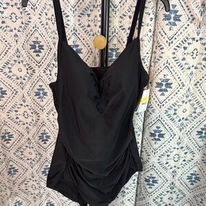Elegant Black One-Piece Swimsuit XL